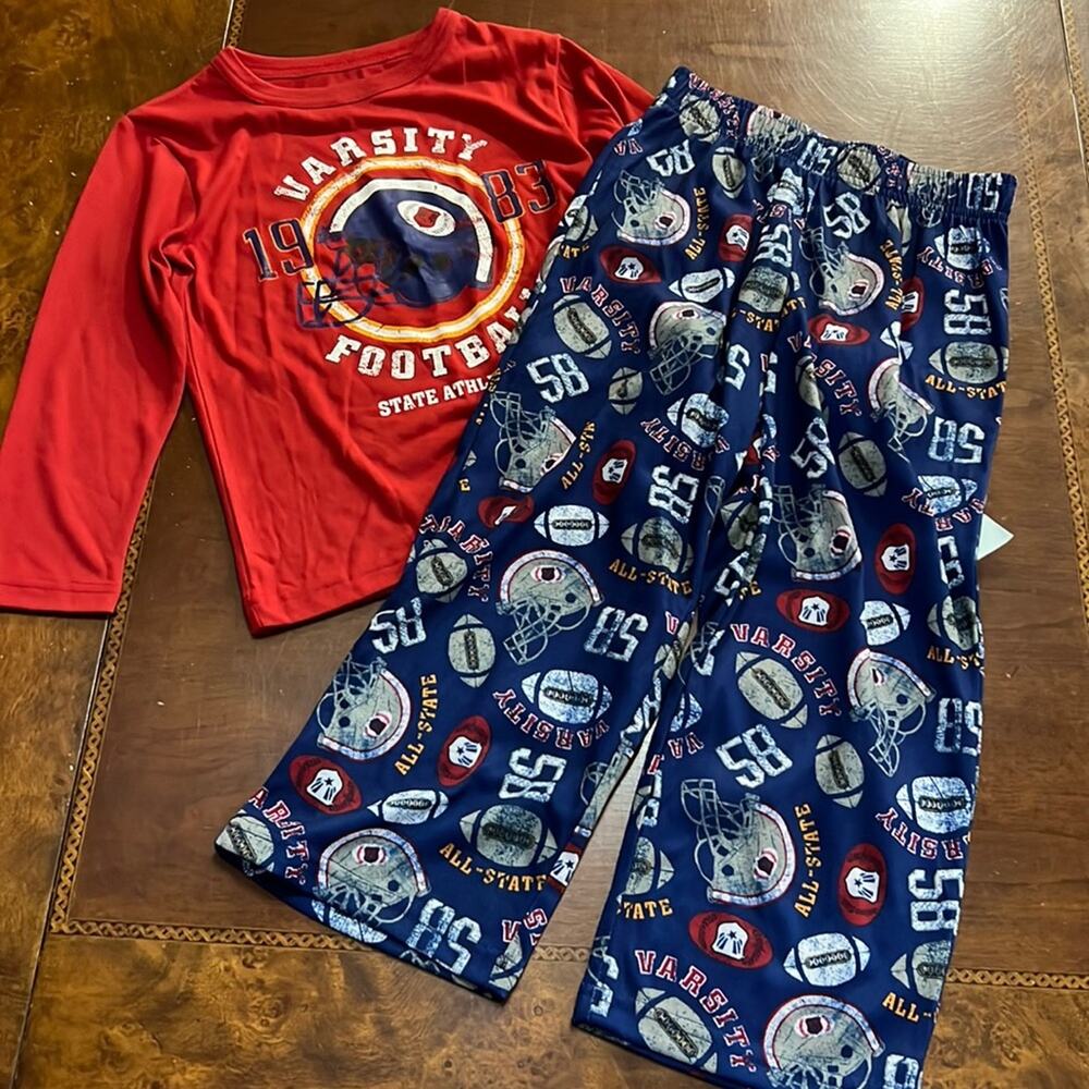 Cherokee Sleepwear 1983 Varsity Football Pajama Set XS 4-5 NEW
